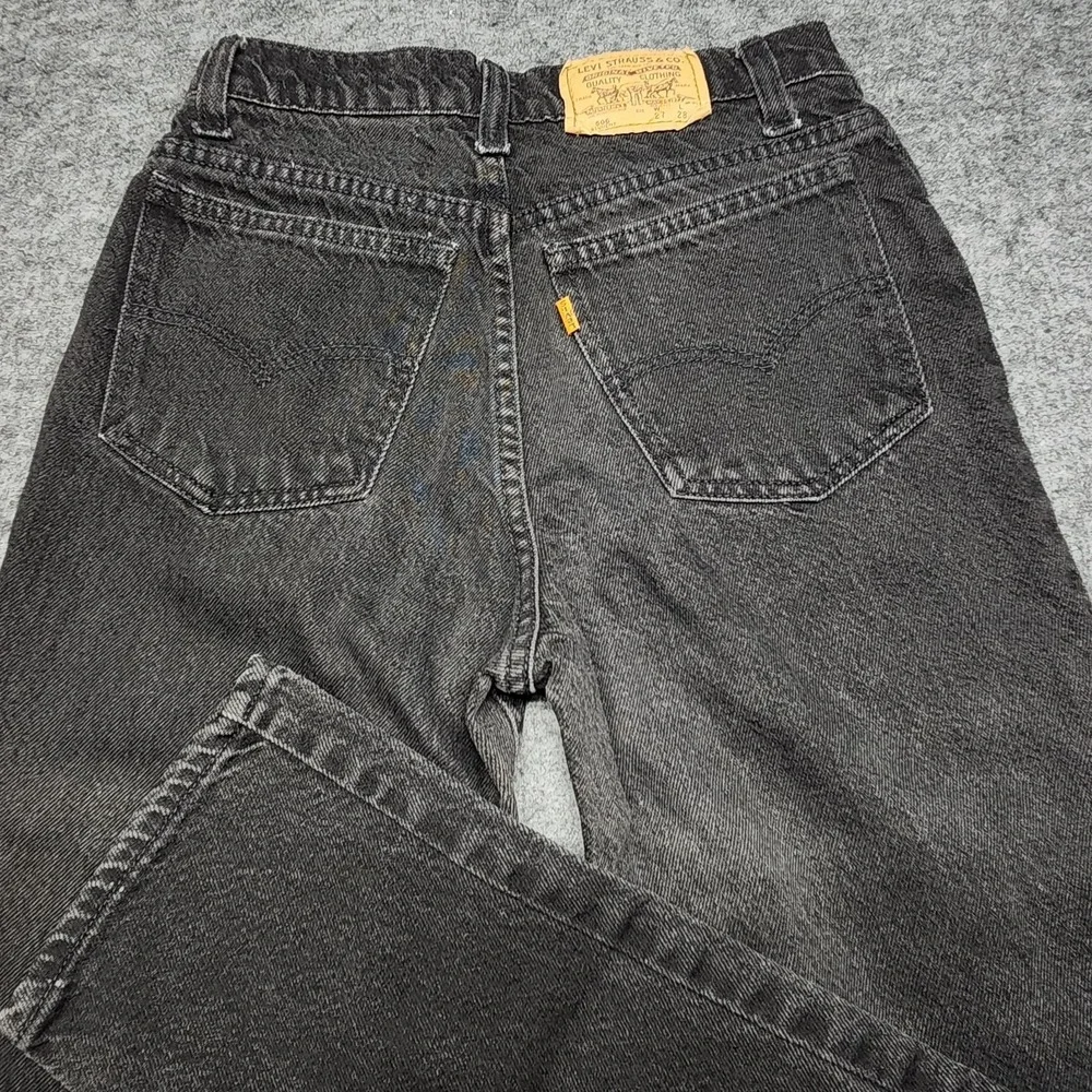 Levis Vintage 506 Black Wash Straight Orange Tab Student Jeans 27x28 90s USA